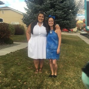 Cotton eyelet collard dress